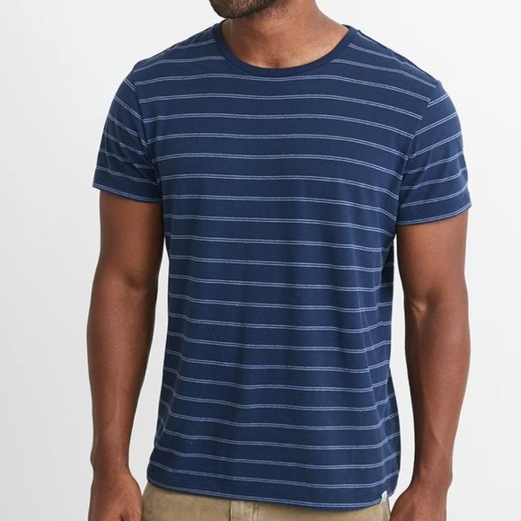 🍇5 for 50🍇 Marine Layer Navy Blue Striped Short Sleeve Tee - Picture 2 of 9